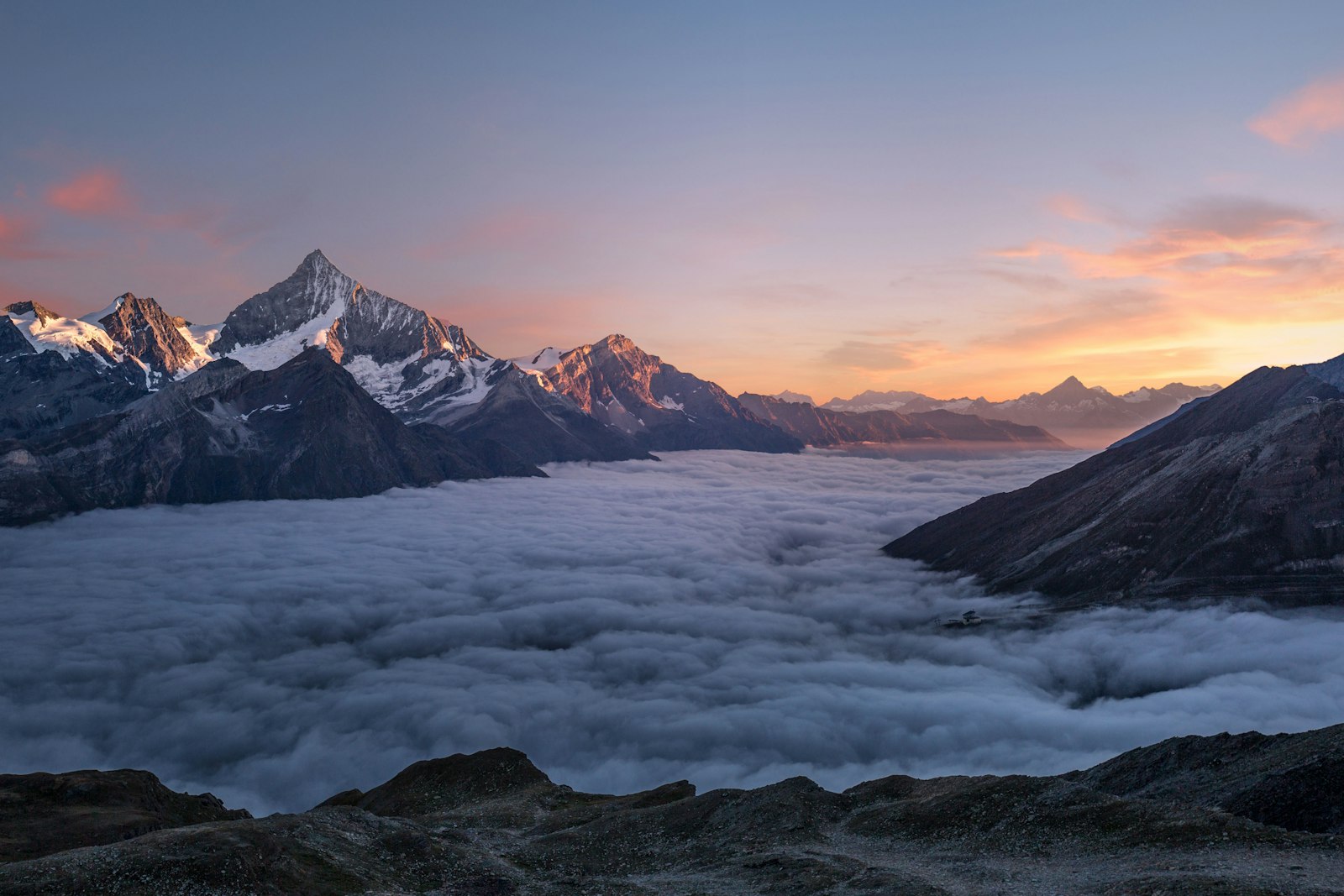 Swiss Alps Matterhorn at sunrise